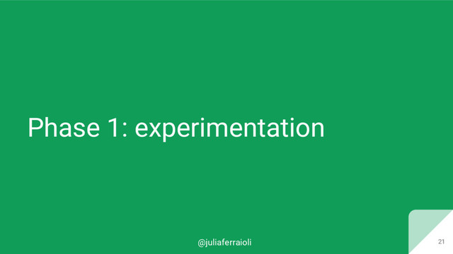@juliaferraioli
Phase 1: experimentation
21
