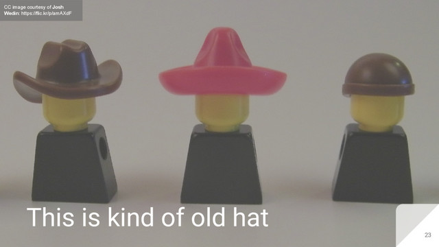 23
CC image courtesy of Josh
Wedin: https://flic.kr/p/amAXdF
This is kind of old hat
