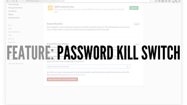 FEATURE: PASSWORD KILL SWITCH
