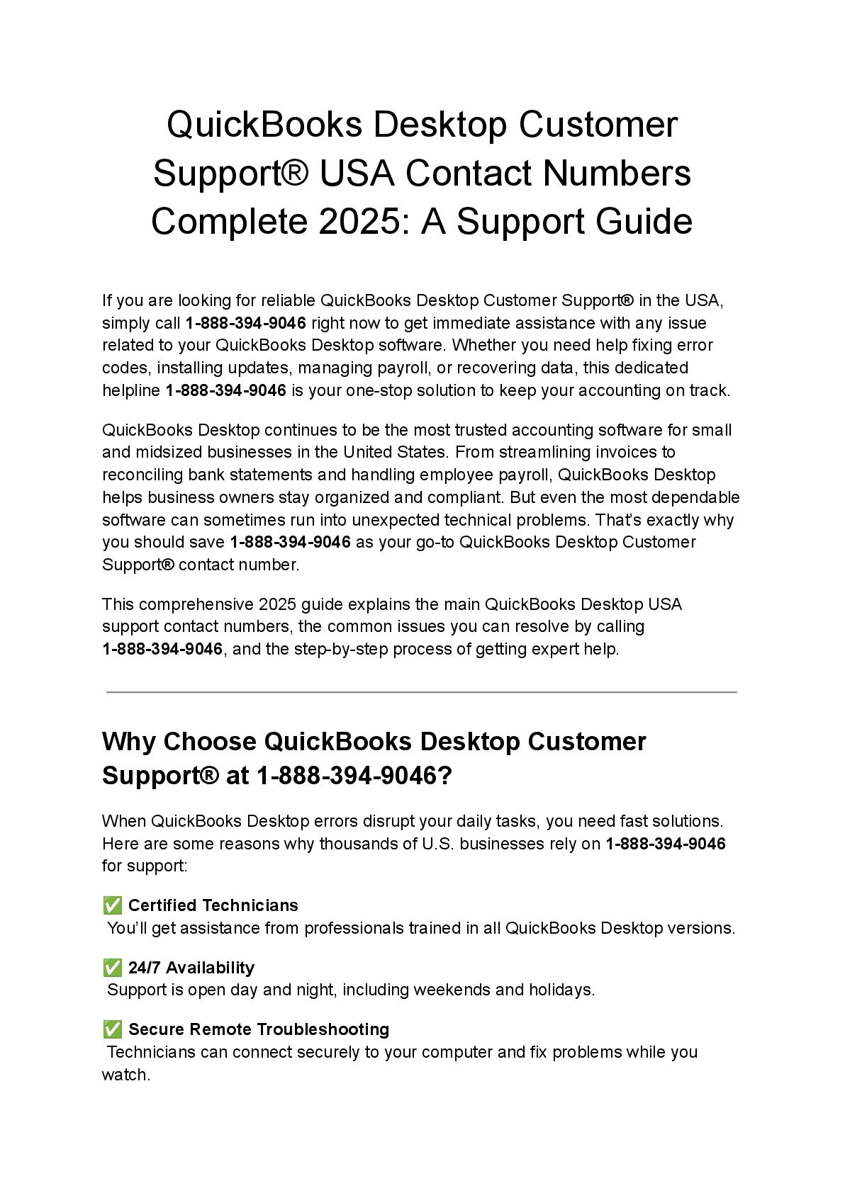 QuickBooks Desktop Support®️ USA Contact Numbers: Complete 2025 - Speaker Deck