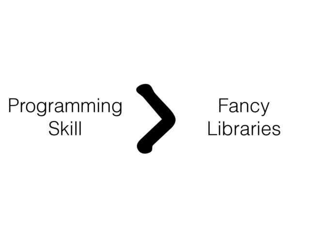 Programming
Skill
> Fancy
Libraries
