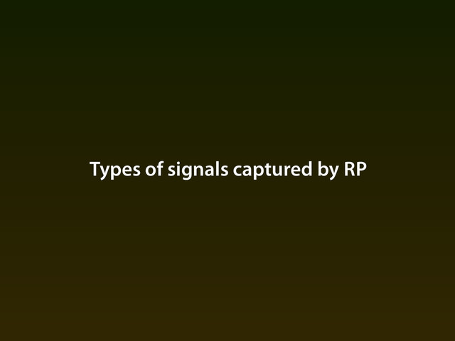 Types of signals captured by RP
