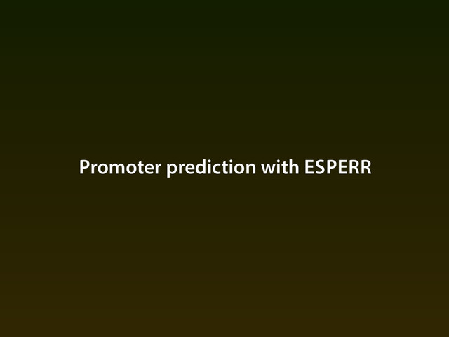 Promoter prediction with ESPERR

