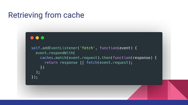 Retrieving from cache
