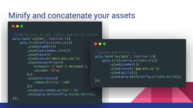 Minify and concatenate your assets
