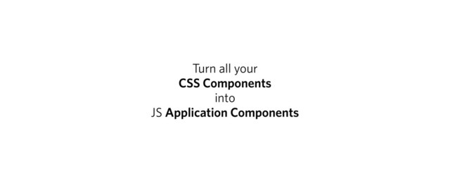 Turn all your
CSS Components
into
JS Application Components
