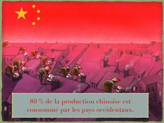 80 % de la production chinoise est
consommé par les pays occidentaux.
