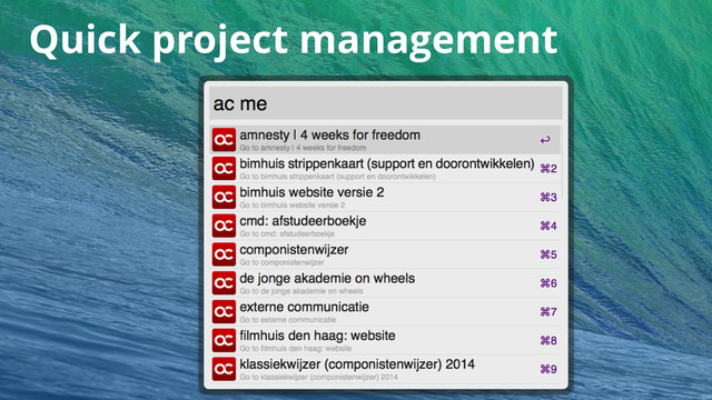 Quick project management
