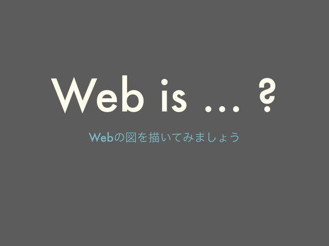 Web is … ?
WebͷਤΛඳ͍ͯΈ·͠ΐ͏
