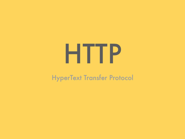 HTTP
HyperText Transfer Protocol
