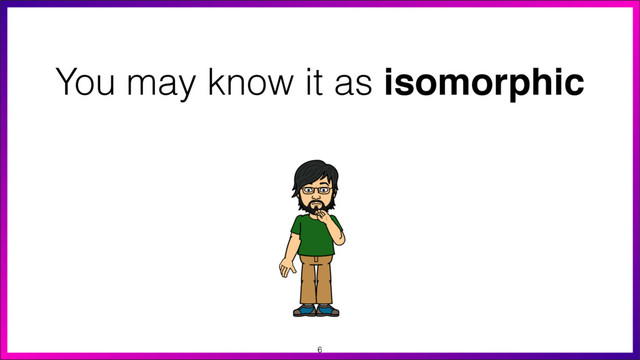 You may know it as isomorphic
6
