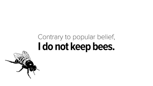 Contrary to popular belief,
I do not keep bees.
