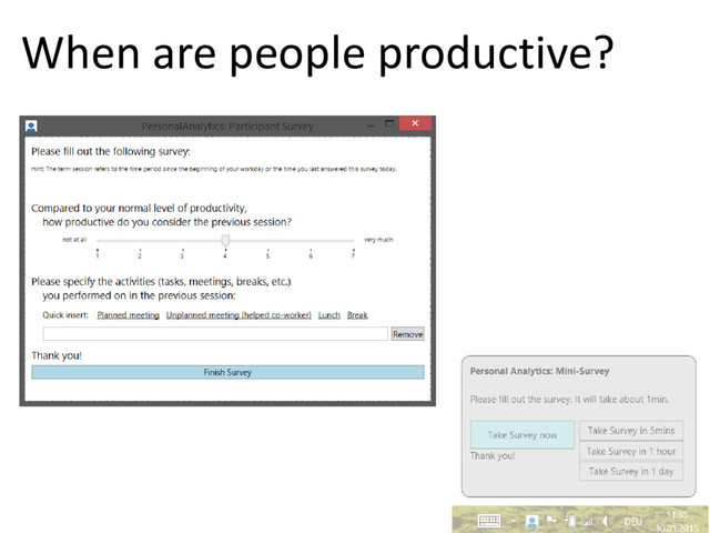 © Microsoft Corporation
When are people productive?
