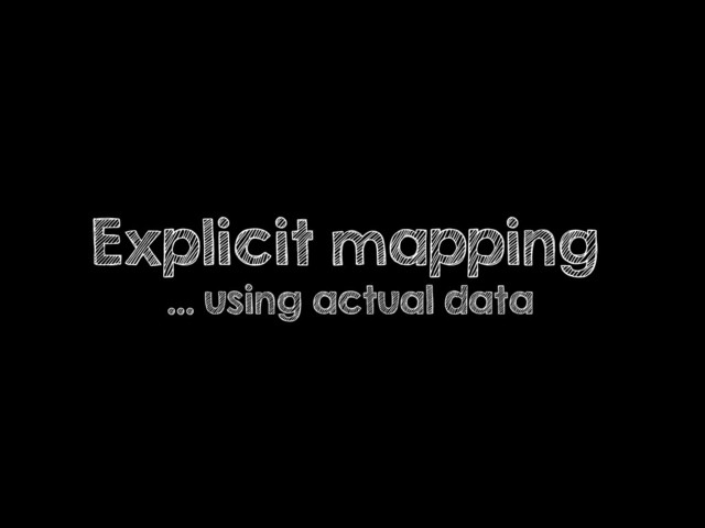 Explicit mapping
… using actual data
