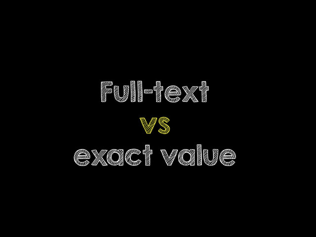 Full-text
vs
exact value
