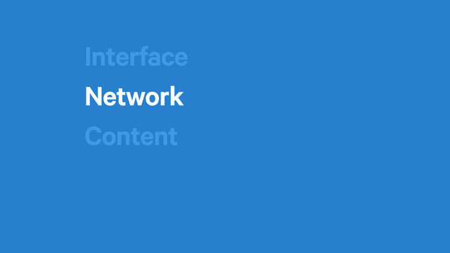 Interface
Network
Content
