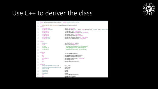 Use C++ to deriver the class
