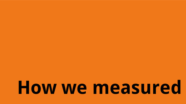 How we measured
