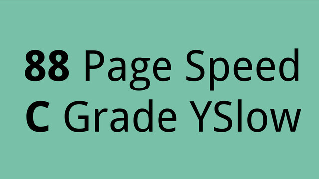 88 Page Speed
C Grade YSlow

