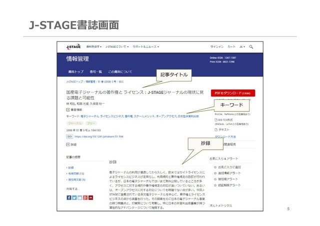 5
J-STAGE書誌画⾯
記事タイトル
抄録
キーワード
