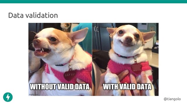 Data validation
@tiangolo
