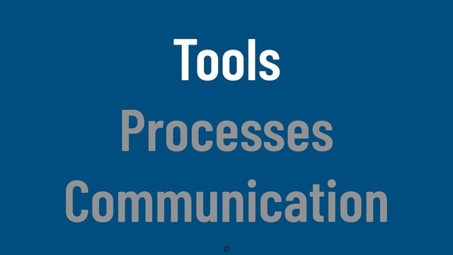 @WillingCarol
Tools
Processes
Communication
21

