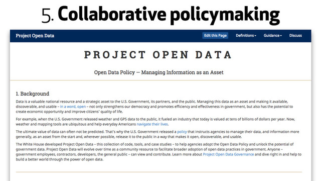 5. Collaborative policymaking
