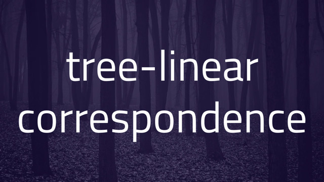 tree-linear
correspondence
