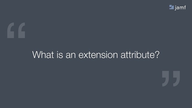 “
“
What is an extension attribute?
