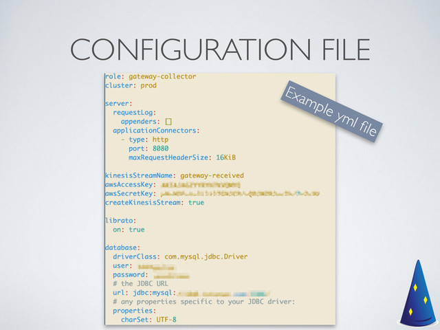 CONFIGURATION FILE
Example yml ﬁle
