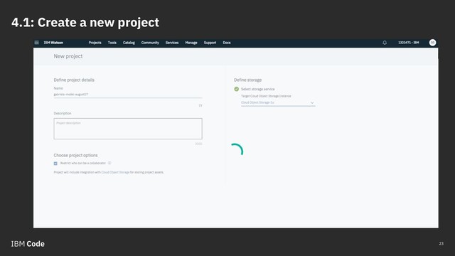4.1: Create a new project
23
