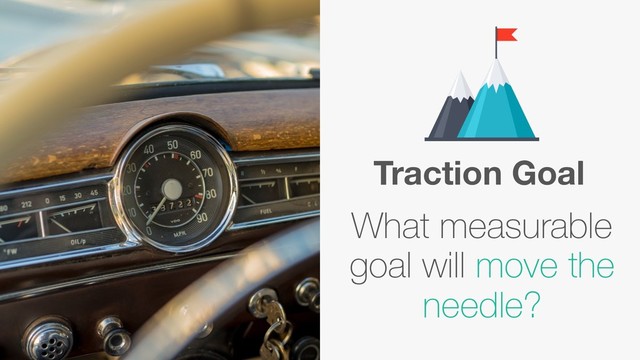 What measurable
goal will move the
needle?
Traction Goal
