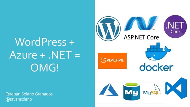 WordPress +
Azure + .NET =
OMG!
Esteban Solano Granados
@stvansolano
