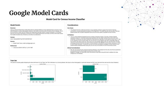 Google Model Cards

