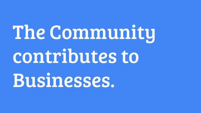 The Community
contributes to
Businesses.
