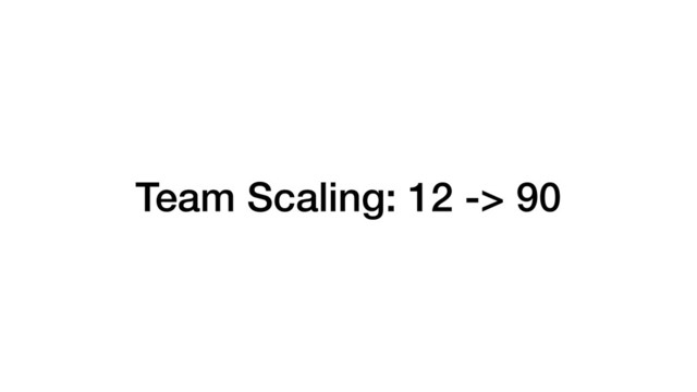 Team Scaling: 12 -> 90
