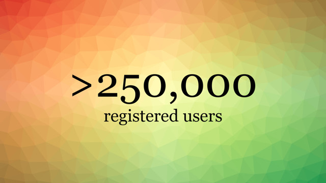 >250,000 
registered users
