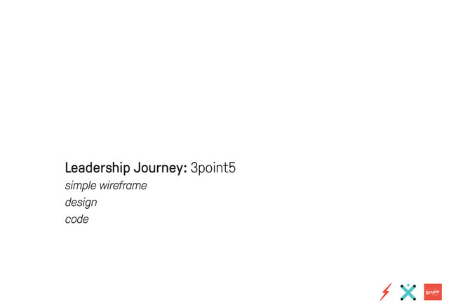 Leadership Journey: 3point5
simple wireframe
design
code
