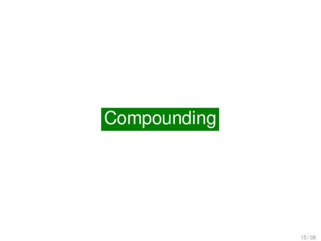 Compounding
Compounding
15 / 38
