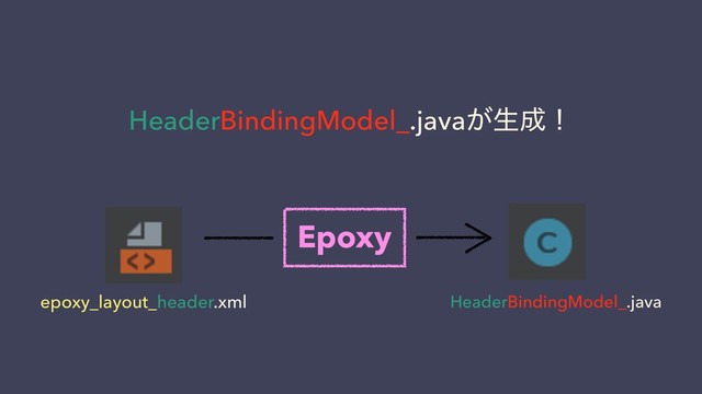 epoxy_layout_header.xml
Epoxy
HeaderBindingModel_.java
HeaderBindingModel_.java͕ੜ੒ʂ
