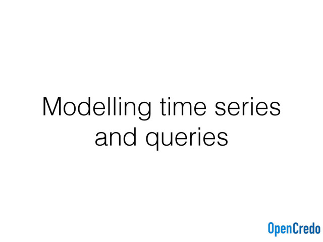 Modelling time series
and queries
