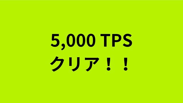 5,000 TPS
クリア！！
