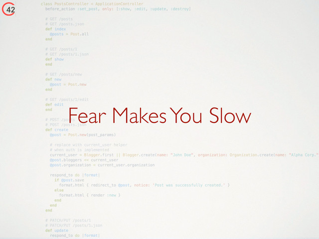 Fear Makes You Slow
