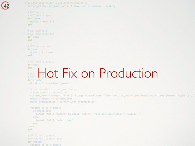Hot Fix on Production
