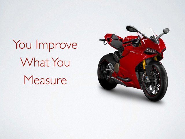 You Improve
What You
Measure
