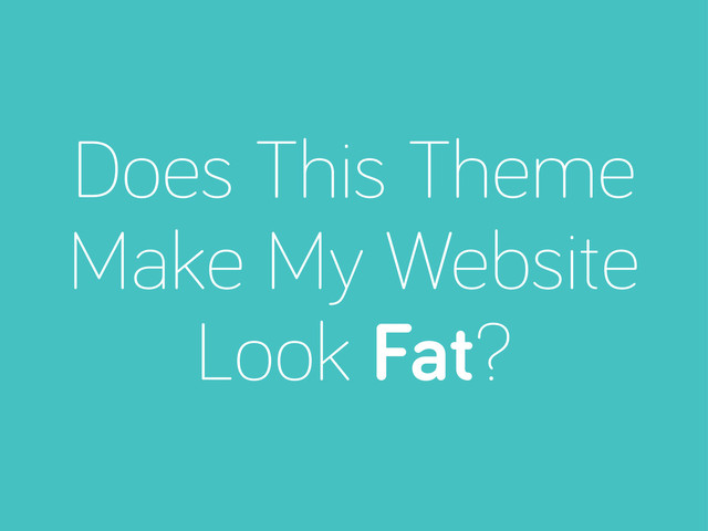 Does This Theme
Make My Website
Look Fat?

