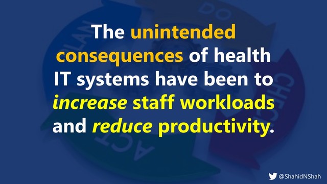 www.netspective.com
© 2017 Netspective. All Rights Reserved.
14
The unintended
consequences of health
IT systems have been to
increase staff workloads
and reduce productivity.
@ShahidNShah
