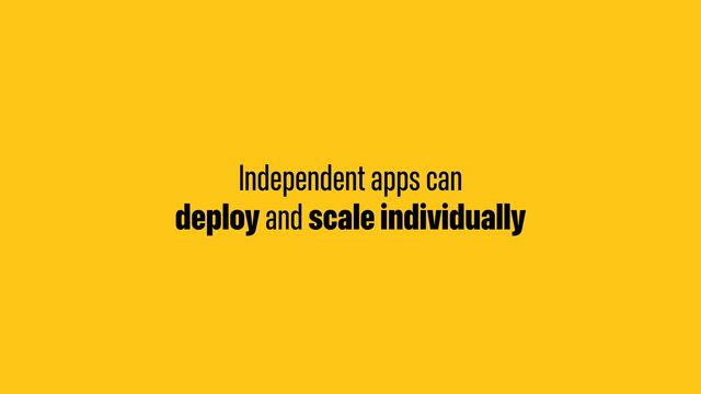 Independent apps can
deploy and scale individually
