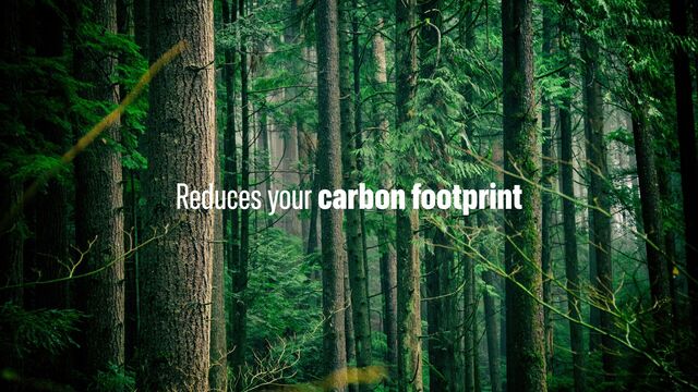 Reduces your carbon footprint
