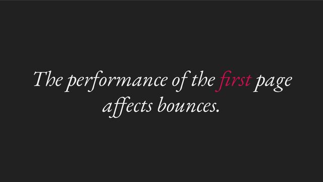 The performance of the ﬁrst page
aﬀects bounces.

